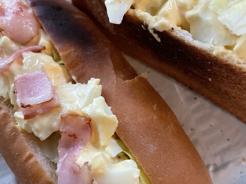 男子のタマゴサラダパン